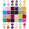24 Colors Spray Painted Crackle Glass Beads, Round, Mixed Color, 6mm, Hole: 1.3~1.6mm, about 45~50Pcs/color