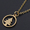 Christmas Theme, 201 Stainless Steel Pendant Necklaces, with Cable Chains and Lobster Claw Clasps, Ring with Christmas Tree, Golden, 15.74 inch(40cm), 1.5mm