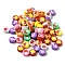 Handmade Polymer Clay Beads, Round with Mushroom, Mixed Color, 9x4mm, Hole: 1.8mm