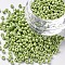 8/0 Glass Seed Beads, Opaque Colors Lustered, Round, Round Hole, Green Yellow, 8/0, 3mm, Hole: 1mm, about 1111pcs/50g, 50g/bag, 18bags/2pounds