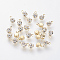 Brass Rhinestone Charms, Nickel Free, Real 18K Gold Plated, 5.5x3.5x2.5mm, Hole: 1mm