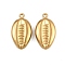 304 Stainless Steel Pendants, Shell Shape Charms, Ion Plating(IP), Real 18K Gold Plated, 18.5x10x3.5mm, Hole: 1.2mm