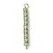 Natural Green Aventurine & Electroplated Synthetic Non-magnetic Hematite Heishi Connector Charms, with 304 Stainless Steel Double Loops, Golden, 38x4x4mm, Hole: 3mm and 1.8mm