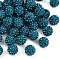 Pave Disco Ball Beads, Polymer Clay Rhinestone Beads, Grade A, Blue Zircon, PP13(1.9~2mm), 10mm, Hole: 1mm