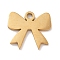304 Stainless Steel Charms, Laser Cut, Real 18K Gold Plated, Bowknot, 9x9.5x1mm, Hole: 1.2mm