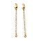 925 Sterling Silver Chain Extenders, with Lobster Claw Clasps & Charms, Heart, Antique Golden, 63x2.5mm, Hole: 2.4mm