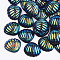 Resin Cabochons, AB Color, Shell, Black, 21x19x6mm
