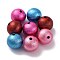 Rack Plating Spray Painted Brass Beads, Cadmium Free & Lead Free, Long-Lasting Plated, Round, Mixed Color, 12mm, Hole: 2mm