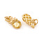 Brass Micro Pave Cubic Zirconia Charms, with Jump Ring, Pineapple, Yellow, Real 18K Gold Plated, 10.5x6x3.5mm, Jump Ring: 4x0.6mm, Hole: 2.5mm