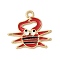 Alloy Enamel Pendants, Golden, Crab Charm, Red, 18.5x19.5x1.5mm, Hole: 2mm
