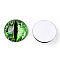 Glass Cabochons, Half Round with Evil Eye, Vertical Pupil, Green, 20x6.5mm