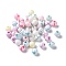 Spray Painted Acrylic Beads, Crackle Style, Round, Mixed Color, 8x7.5mm, Hole: 1.8mm, about 1850pcs/500g