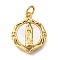 Brass Shell Pendants, Virgin Mary, with Jump Ring, Cadmium Free & Lead Free, Real 18K Gold Plated, 17.5x14.5x2.2mm, Hole: 3.5mm