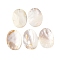 Natural Freshwater Shell Big Pendants, Oval Charms, Floral White, 70x50x5mm, Hole: 1mm