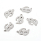 Non-Tarnish 201 Stainless Steel Pendants, Laser Cut, Letter, Stainless Steel Color, Letter.B: 15x10x1.2mm, Hole: 1mm
