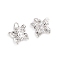 Brass Micro Pave Cubic Zirconia Pendants, with Jump Ring, Butterfly, Clear, Platinum, 10.5x12x2mm, Hole: 3mm
