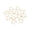 Brass Linking Rings, Nickel Free, Real 18K Gold Plated, Star, 13.5x14x1mm