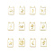 Rack Plating Brass Connector Charms, Rectangle Links with White Enamel, Lead Free & Cadmium Free, Long-Lasting Plated, Real 18K Gold Plated, Mixed Shapes, 18x11.5x2mm, Hole: 1.5mm