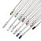 Rectangle Cubic Zirconia Pendant Necklaces, 304 Stainless Steel Cable Chain Necklace for Women, Stainless Steel Color, Mixed Color, 17.52 inch(44.5cm)