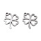 Non-Tarnish 201 Stainless Steel Charms, Laser Cut, Clover, Stainless Steel Color, 14x12x1mm, Hole: 1.2mm