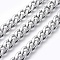 Tarnish Resistant Men Curb Chain Necklace, 304 Stainless Steel Necklaces, with Lobster Claw Clasps, Rock Style, Stainless Steel Color, 23.6 inch(60cm)