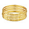 Brass Buddhist Bangle Sets, Real 24K Gold Plated, 2-3/8 inch(6cm), 10pcs/set