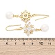 Серьги-гвоздики с цирконом из латуни EJEW-F362-08G-5