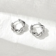 Серьги-кольца из латуни с прозрачным фианитом EJEW-Q014-29P-2