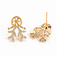 Серьги из латуни с микропейвом и прозрачным фианитом KK-S356-256-NF-2