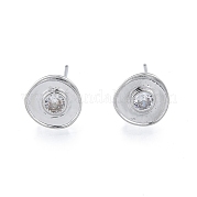 Латунные серьги-гвоздики из циркония KK-G432-21P