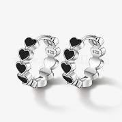 Серьги-кольца Huggie Hoop из стерлингового серебра с родиевым покрытием DS9629-3