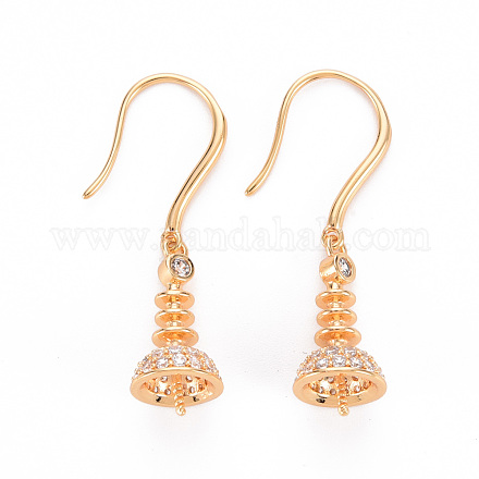 Латунные крючки для серьги из чистого циркония KK-T062-204G-NF-1