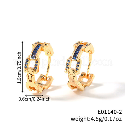 Модные серьги-кольца из латуни с кубическим цирконием DR3389-1-1