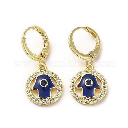 Серьги с подвесками из латуни хамса EJEW-Q797-10G-03-1