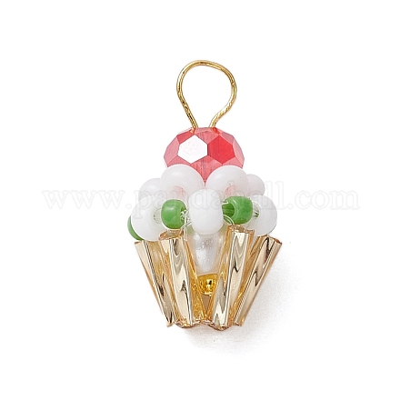 Подвески-кексы из стеклянных бусин PALLOY-MZ00581-05-1