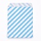 Kraft Paper Bags, No Handles, Food Storage Bags, Stripe Pattern, Deep Sky Blue, 18x13cm