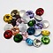 Glass Pointed Back Rhinestone, Rivoli Rhinestone, Back Plated, Faceted Cone, Mixed Color, 14x7mm