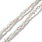 Handmade Lampwork Beads Strands,  3 Tone, Column, White, 4~5.5x2~4mm, Hole: 1.8mm, about 130pcs/strand, 14.96~15.16 inch(38~38.5cm)