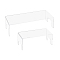 AHANDMAKER 2 Pack Acrylic Risers Display Shelf, 5mm Thick Clear Acrylic Riser Display Stands Rectangle Acrylic Display Risers for Show Cupcake, Jewelry, Candle, Perfume, Small Figurines