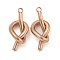 304 Stainless Steel Pendants, Knot Charm, Rose Gold, 19x9x5mm, Hole: 1.4mm