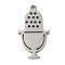 Non-Tarnish 5Pcs 201 Stainless Steel Pendants, Laser Cut, Microphone Charm, Stainless Steel Color, 17.5x9.5x1mm, Hole: 1.2mm