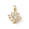 Rotatable Brass Micro Pave Clear Cubic Zirconia Pendants, Real 18K Gold Plated, Cross, 15x12.5x8.5mm, Hole: 4x2mm