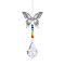 Metal Big Pendant Decorations, Hanging Sun Catchers, Chakra Theme K9 Crystal Glass, Butterfly, Colorful, 32cm