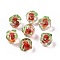 Handmade Lampwork Fruit Beads, Luminous, Glow in the Dark, Persimmon, Red, 15x12x12mm, Hole: 1.5~1.6mm