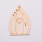Natural Wood Cabochons, for DIY Jewelry Making, Door with Heart, BurlyWood, 100x62.5x2mm