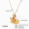 Summer Shell Shape & Starfish Stainless Steel Pendant Necklaces, with Imitation Pearl, Golden, 16.34 inch(41.5cm)