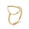 Ion Plating(IP) 201 Stainless Steel Teardrop Finger Ring, Hollow Wide Ring for Women, Golden, US Size 6 1/2(16.9mm)