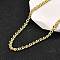 Brass Twisted Chain Necklaces, Lead Free & Cadmium Free, Long-Lasting Plated, Rack Plating, Real 18K Gold Plated, 17.91 inch(45.5cm)