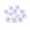 Glass Links connectors, with Eco-Friendly Alloy Open Back Berzel Findings, Flower, Silver Color Plated, Lilac, 15.5x12x5mm, Hole: 1.4mm