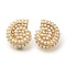 Rack Plating Shell Shape Brass Stud Earrings, with ABS Plastic Pearl, Long-Lasting Plated, Lead Free & Cadmium Free, Real 18K Gold Plated, 25x22mm